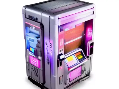 Futuristic Vending Machine 3D Model Low-poly 3D model purchase