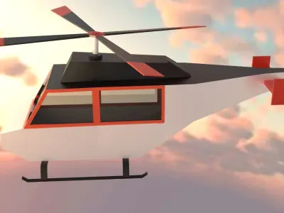 helicopter flying in sky Free low-poly 3D model purchase