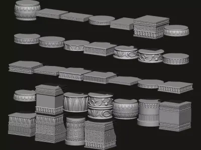 Egyptian Pharaoh Bust Base Collection  3D Print Model 3D print model
