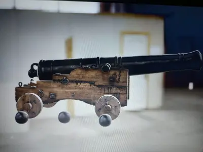 ancient cannon Low-poly 3D model buy