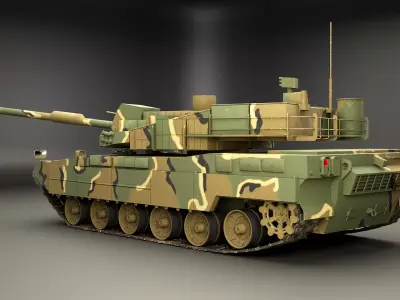 Korean K2 Black Panther Main Battle Tank Low-poly 3D model