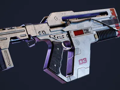 Pulse Rifle Low-poly 3D model