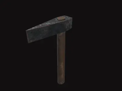 Medieval Hammer V04 Low-poly 3D model