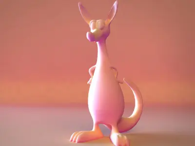 Kangaroo animation Low-poly 3D model