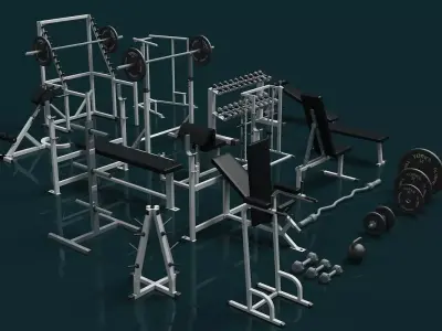 Gym Weight Collection 3D model