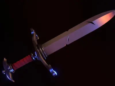 LowPoly Dagger sword Low-poly 3D model