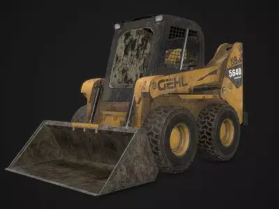 Skidloader PBR 3D Model skid loader Low-poly 3D model