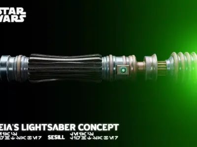 Leia lightsaber Free 3D model