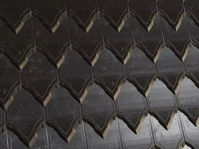 Sci-Fi Dark Metallic Hexagonal Armor Plates PBR Seamless Texture