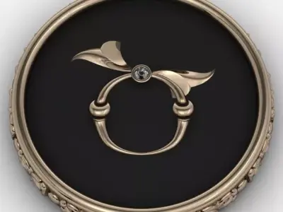 Brooche with armenian letter Ts 3D print model