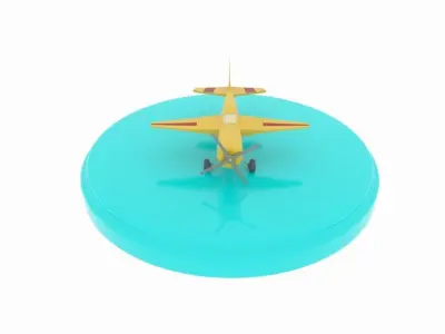 Airplane cartoon - 02 Low-poly 3D model