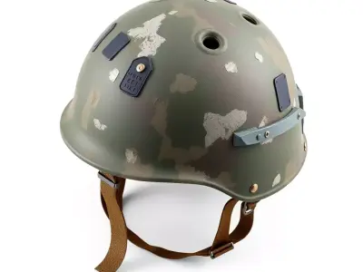 Military Combat Helmet Camouflage Low-poly 3D model