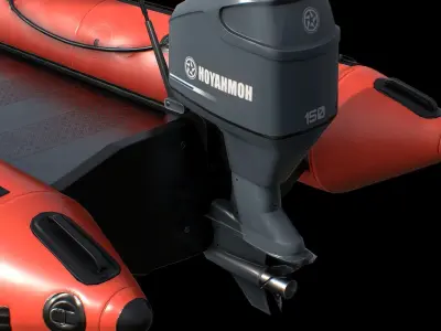 Rescue Boat Low-poly 3D model