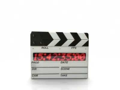 Clapperboard white 3D model