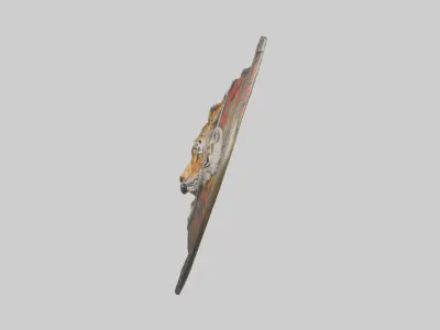 Tiger Emblazoned Shie 1 Low-poly 3D model