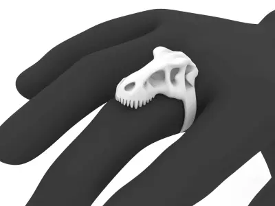 T-Rex Skull Ring 3D print model
