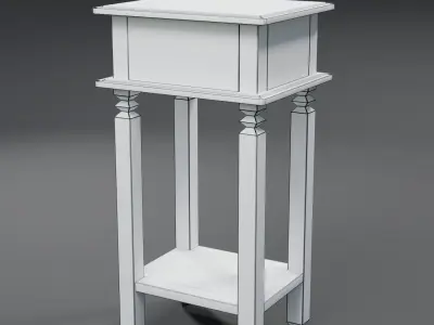 Antique Wood Table 3D model