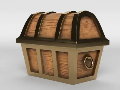 Treasure Chest Low-poly 3D model
