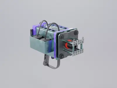 Futuristic Nail Pistol Low-poly 3D model