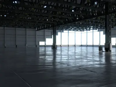 Warehouse Interior 4 - No Textures Low-poly 3D model