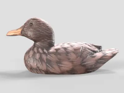 wood Duck dekor Low-poly 3D model