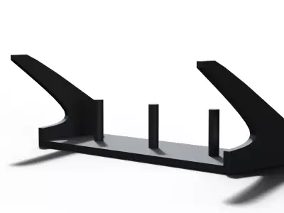 Snowboard Rack With Hooks Low-poly 3D model