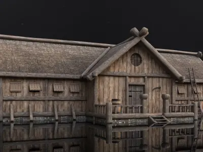 Farm House Low-poly 3D model purchase