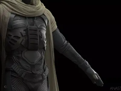 Fremen costume Dune 2021Clo3d Marvelous designer project and OBJ 3D model