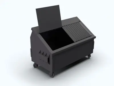 Dumpster trash can on wheels Free 3D model purchase