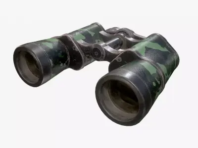 Camouflage Binoculars Low-poly 3D model