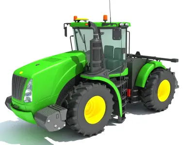 Green Tractor 3D model