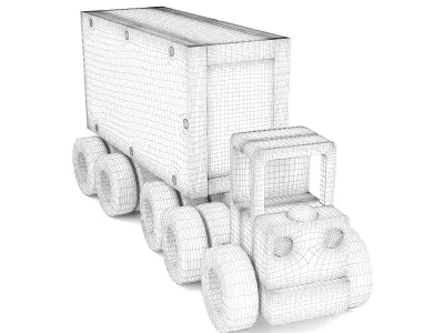 Wooden toy truck 19 3D model
