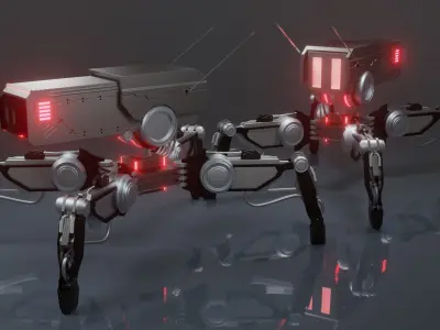 Sci-fi Spider Drone Low-poly 3D model