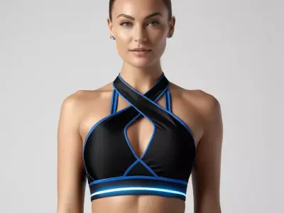 Futuristic Sport Bra Neon 3D model