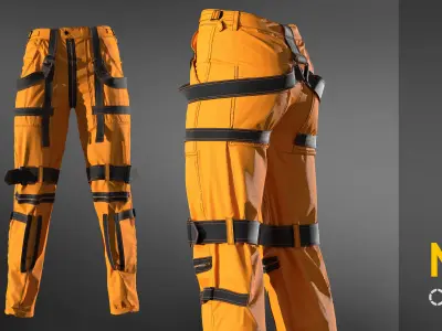 Pack trousers - pants Marvelous designer project and OBJ 3D model