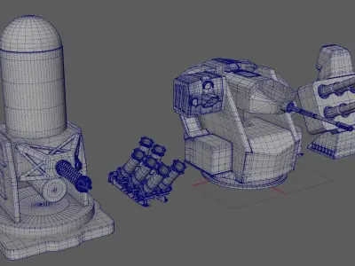 BattleShip Gun Pack 3D model