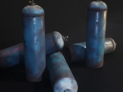 PBR Gas bottle - Texture Variation  Low-poly 3D model