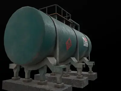 Industrial Old Tank Low-poly 3D model