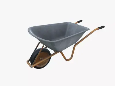 Wheel barrow Garden Cart Construction Material cart Low-poly 3D model