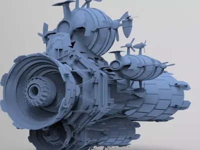 Sci fi Airship Space design 9 3D model