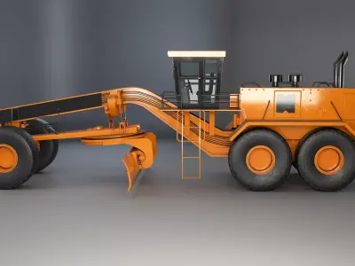 Generic Motor Grader Low-poly 3D model
