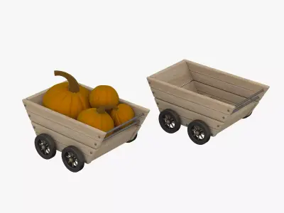 Wood Trolley  3D model purchase
