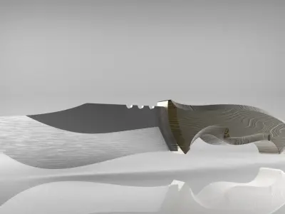 Knife with wooden handle 3D model purchase