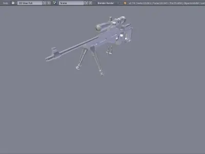 SV98 Low-Poly sniper rifle Low-poly 3D model