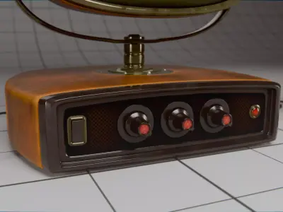 Vintage-looking stylized TV set High-Poly 3D model