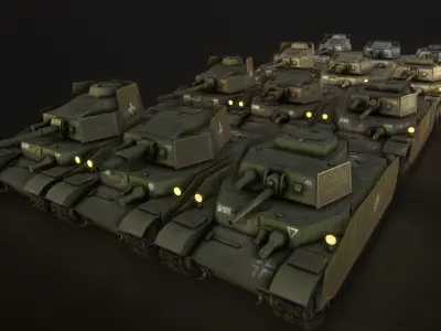 Turan tank family  3D Model Pack