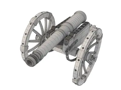 Russian cannon 18th century 3D model