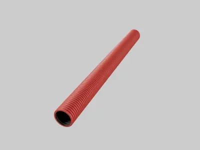 Rigid double-walled corrugated pipes for cable protection 3D model