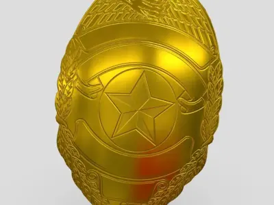 Police Badge 2 Low-poly 3D model