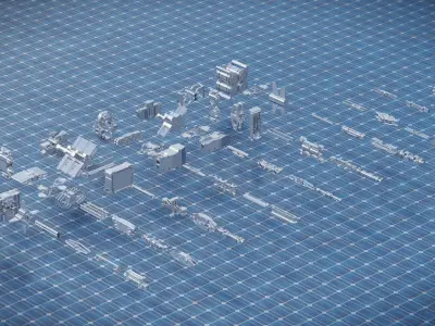 700 PART SCIFI KITBASH Low-poly 3D model